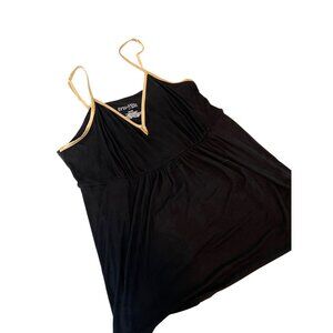 Tru to You by Cacique Black w/Gold Trim Night Shirt Chemise NEW WITH TAGS 26/28